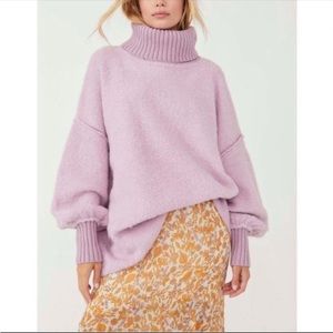 NWOT Free People Milo Pullover Tunic Sweater Lilac Moonlit Orchid Purple